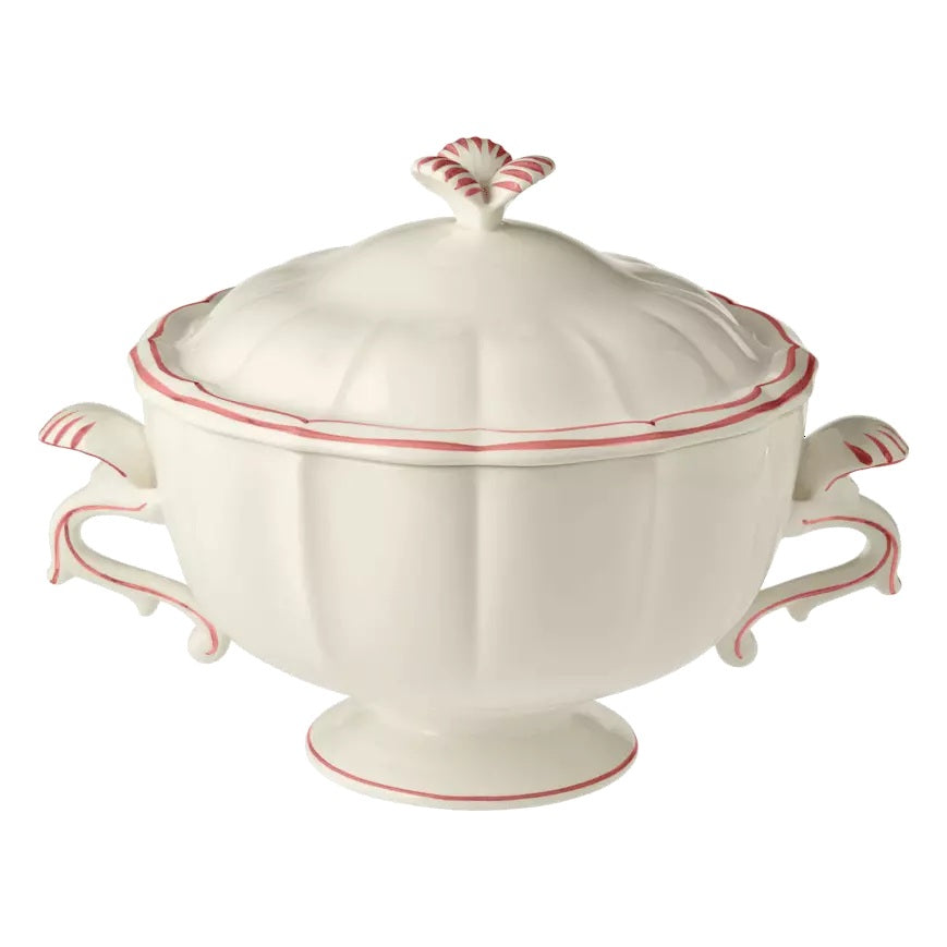 Gien Les Filets | Soup Tureen: Fine earthenware with hand-painted rim and smooth, glazed finish, ideal for presenting soups and stews at the table | Tableware & Serveware / Tureens & Serving Bowls | 2Jour Concierge, your luxury lifestyle shop