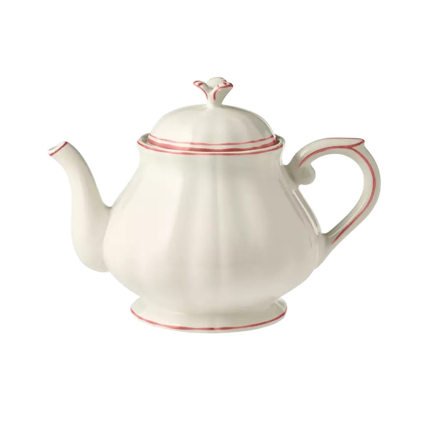 Gien Pivoines Vertes | Teapot: Fine earthenware with hand-painted green floral motif and smooth, glazed finish, perfect for refined tea presentation | Tableware & Serveware / Tea & Coffee Pots | 2Jour Concierge, your luxury lifestyle shop