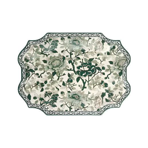 Gien Pivoines Vertes | Serving Platter: Fine earthenware with hand-painted green floral motif and smooth, glazed finish, ideal for presenting main dishes or hors d’oeuvres in style | Tableware & Serveware / Serving Dishes & Platters | 2Jour Concierge, your luxury lifestyle shop