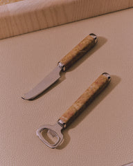 x Kelly Wearstler Maris Stainless Steel Knife w Marble Accents