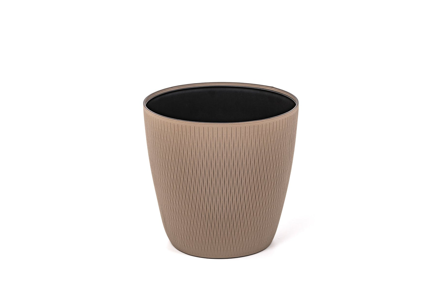 Pinetti Silvy Plastic Flower Pot With Removable Regenerated Leather Cover | Plastic structure with removable leather cover | Available in six different dimensions, with the three larger sizes featuring wheels for easy mobility | Explore Luxury Lifestyle Accessories at 2Jour Concierge, #1 luxury high-end gift & lifestyle shop
