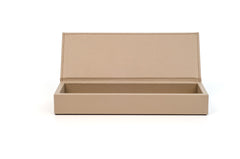 Firenze Leather-Covered Wood Trinket Box Rectangular Small