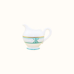Grand Parc Limoges Porcelain Cream Jug with Turquoise Scroll Motif