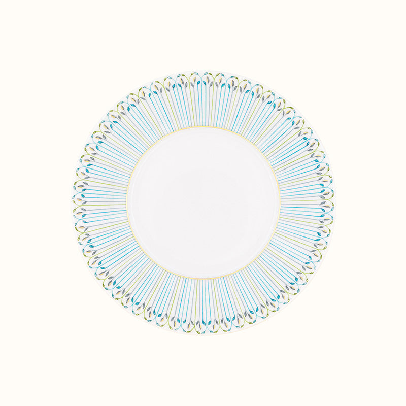 Robert Haviland & C. Parlon Jardin de Louise | Dinner Plate: Fine Limoges porcelain with blue and gold fan motif and smooth, glazed finish, ideal for formal main courses | Tableware & Serveware / Plates | 2Jour Concierge, your luxury lifestyle shop