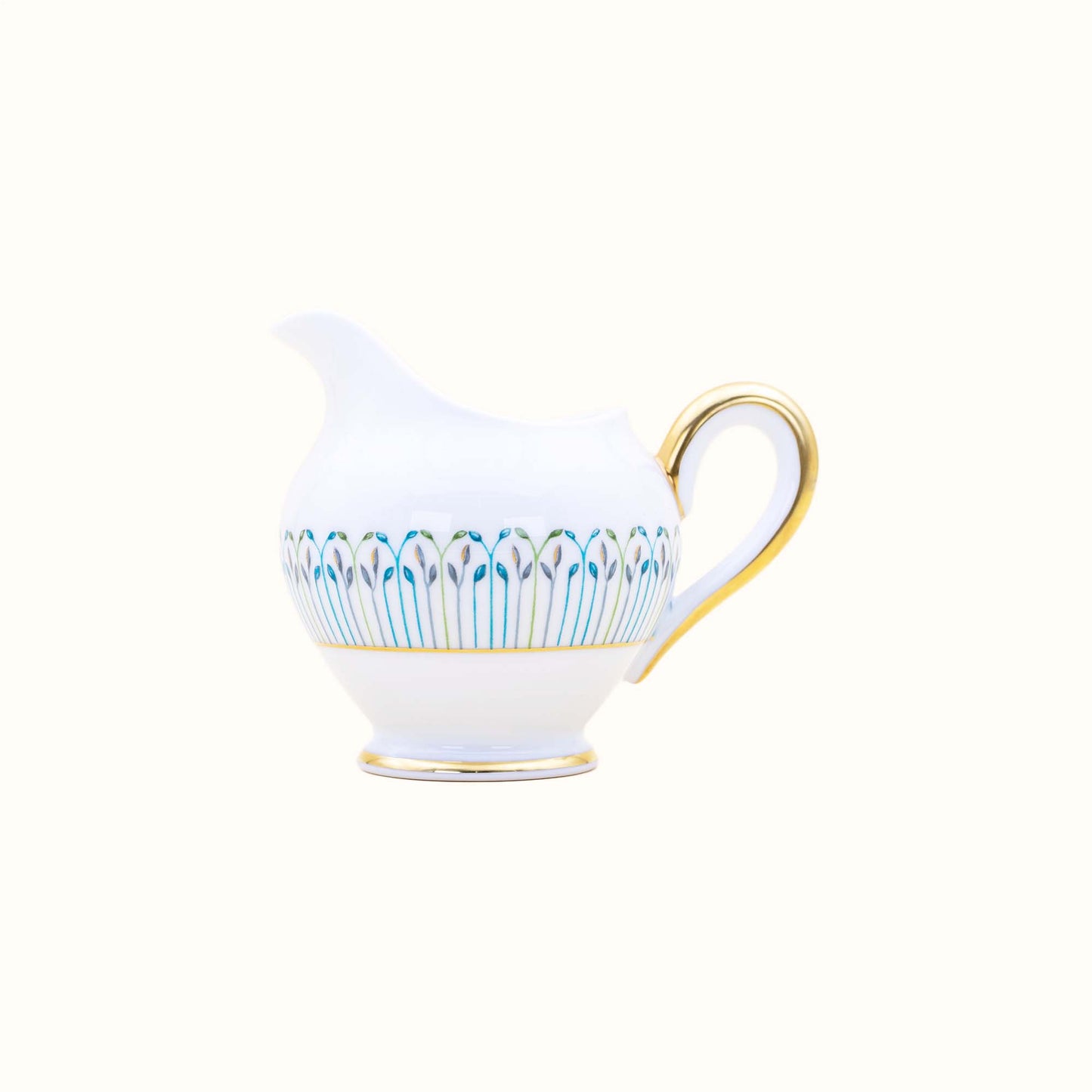 Robert Haviland & C. Parlon Jardin de Louise | Cream Jug: Fine Limoges porcelain with fan motif and smooth, glazed finish, ideal for refined cream or milk service at the table | Tableware & Serveware / Creamers & Pitchers | 2Jour Concierge, your luxury lifestyle shop