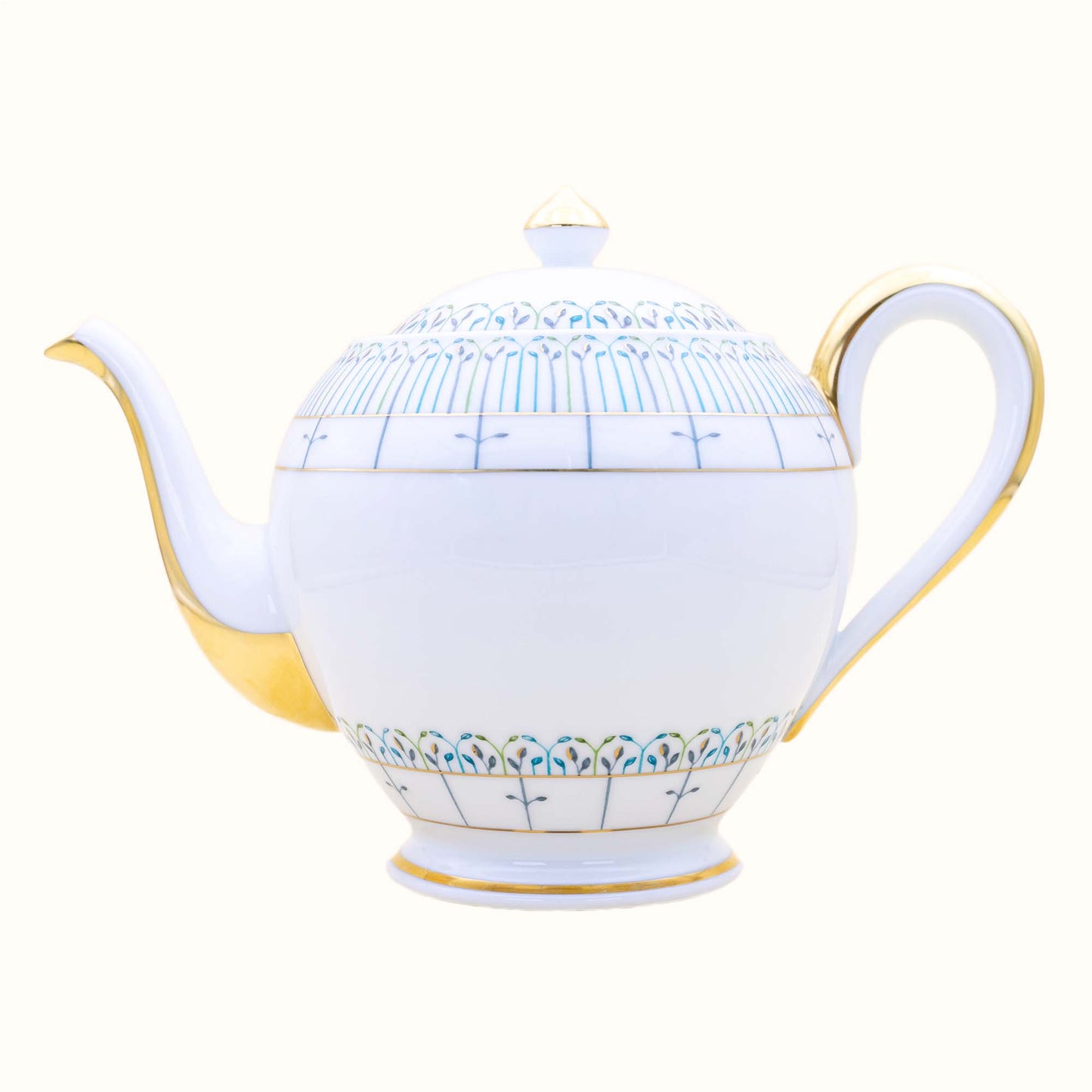 Robert Haviland & C. Parlon Jardin de Louise | Coffee/Tea Pot: Fine Limoges porcelain with fan motif and smooth, glazed finish, ideal for elegant tea or coffee service in medium or large gatherings | Tableware & Serveware / Teapots & Coffee Pots | 2Jour Concierge, your luxury lifestyle shop