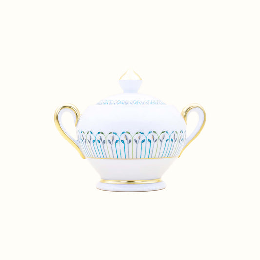 Robert Haviland & C. Parlon Jardin de Louise | Sugar Bowl: Fine Limoges porcelain with fan motif and smooth, glazed finish, perfect for sugar service at afternoon tea or coffee | Tableware & Serveware / Sugar Bowls | 2Jour Concierge, your luxury lifestyle shop