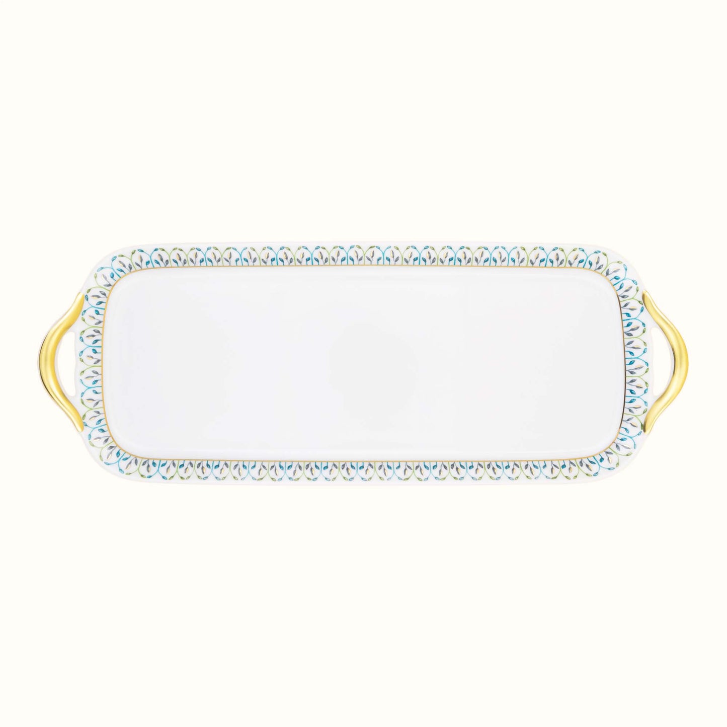 Robert Haviland & C. Parlon Jardin de Louise | Rectangular Cake Dish: Fine Limoges porcelain with fan border motif and smooth, glazed finish, perfect for serving cakes, loaves, or tea-time treats | Tableware & Serveware / Serving Dishes | 2Jour Concierge, your luxury lifestyle shop