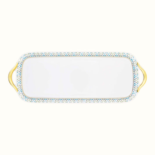 Robert Haviland & C. Parlon Jardin de Louise | Rectangular Cake Dish: Fine Limoges porcelain with fan border motif and smooth, glazed finish, perfect for serving cakes, loaves, or tea-time treats | Tableware & Serveware / Serving Dishes | 2Jour Concierge, your luxury lifestyle shop