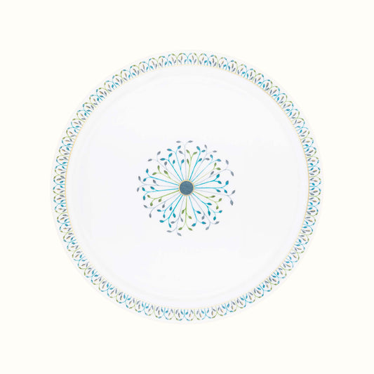 Robert Haviland & C. Parlon Jardin de Louise | Round Tart Dish: Fine Limoges porcelain with central fan motif and smooth, glazed finish, ideal for presenting tarts and open pastries | Tableware & Serveware / Serving Dishes | 2Jour Concierge, your luxury lifestyle shop