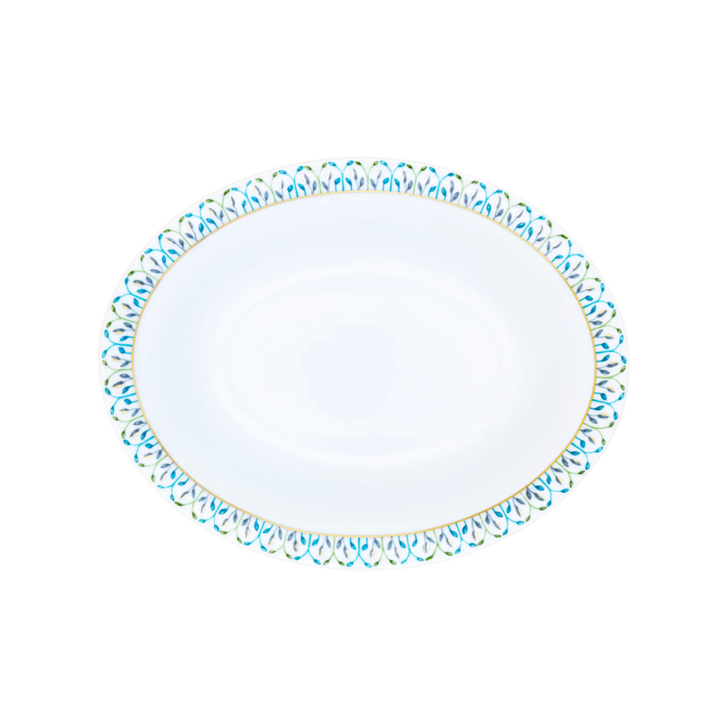 Robert Haviland & C. Parlon Jardin de Louise | Open Vegetable Dish: Fine Limoges porcelain with fan border motif and smooth, glazed finish, perfect for warm vegetables or side servings at the table | Tableware & Serveware / Serving Dishes | 2Jour Concierge, your luxury lifestyle shop