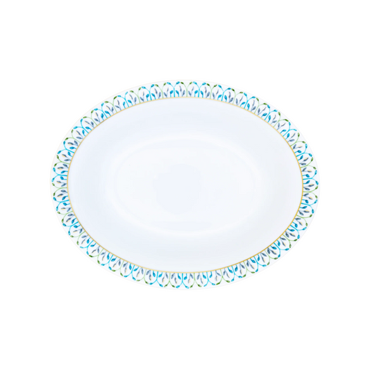 Robert Haviland & C. Parlon Jardin de Louise | Open Vegetable Dish: Fine Limoges porcelain with fan border motif and smooth, glazed finish, perfect for warm vegetables or side servings at the table | Tableware & Serveware / Serving Dishes | 2Jour Concierge, your luxury lifestyle shop