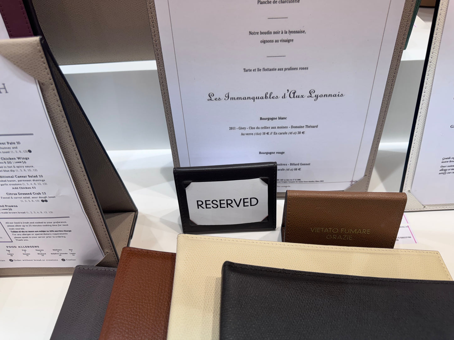 Tavola Leather-Covered Stand Menu Holder