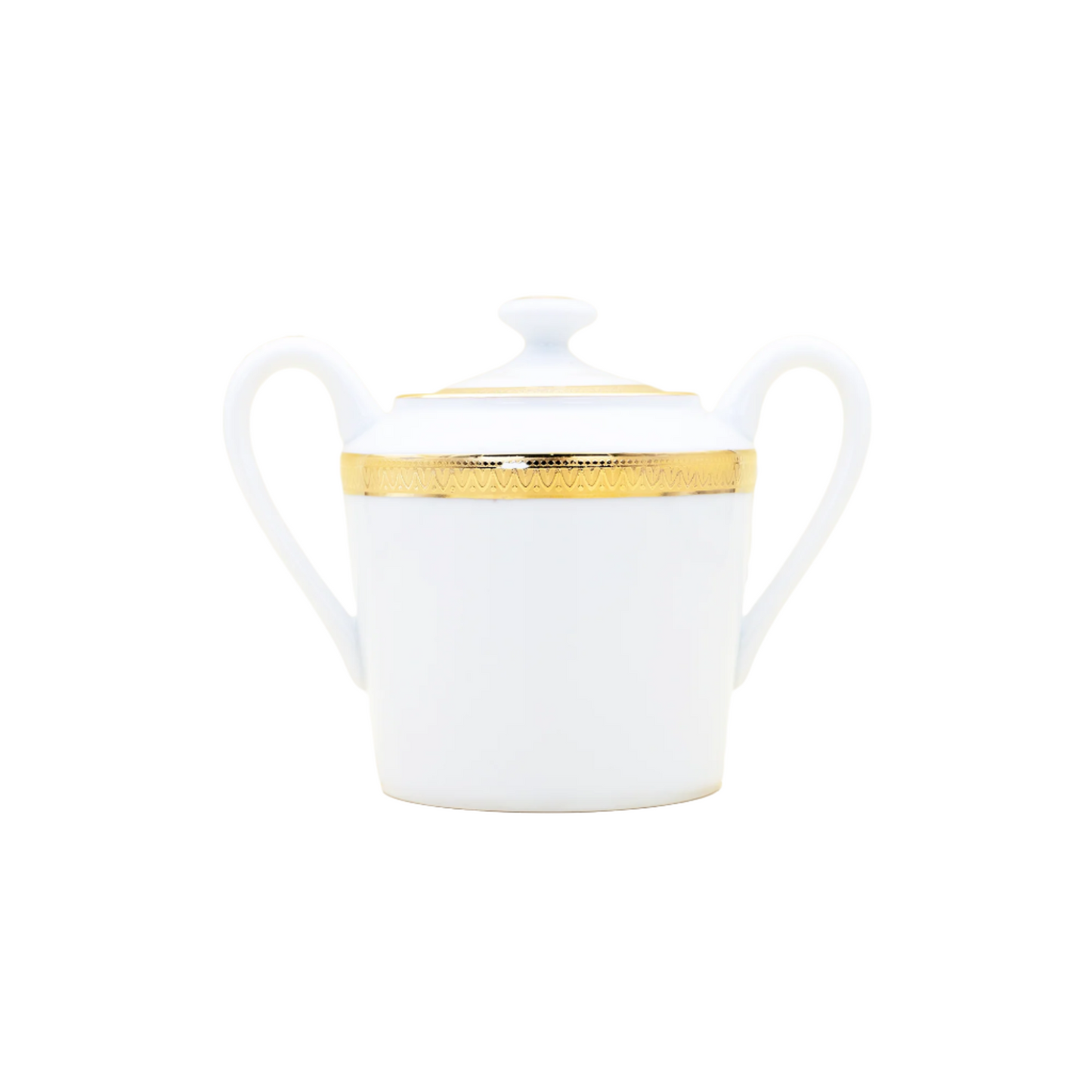 Haviland Parlon Malmaison | Sugar Bowl: Fine Limoges porcelain with decorative border motif and smooth, glazed finish, perfect for refined sugar service at the table | Tableware & Serveware / Sugar Bowls | 2Jour Concierge, your luxury lifestyle shop