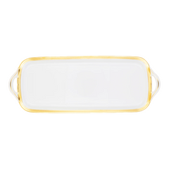 Malmaison Limoges Porcelain Rectangular Cake Dish, Gold