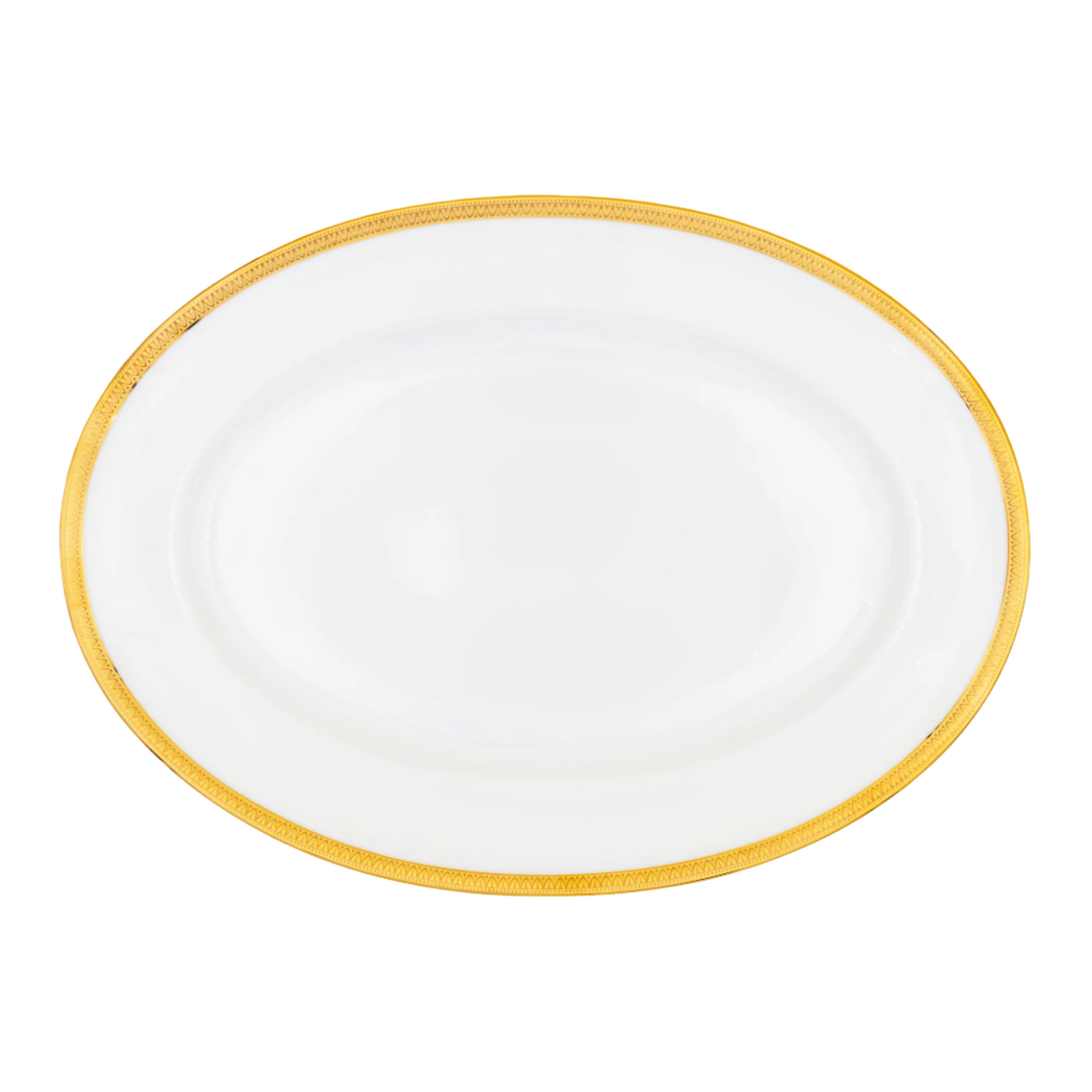 Haviland Parlon Malmaison | Oval Platter: Fine Limoges porcelain with decorative border motif and smooth, glazed finish, available in multiple sizes for roasts, fish, or elegant composed dishes | Tableware & Serveware / Serving Dishes | 2Jour Concierge, your luxury lifestyle shop