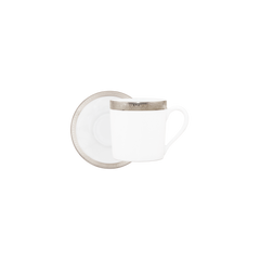 Malmaison Limoges Porcelain Coffee Cup & Saucer, Platinum