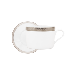 Malmaison Limoges Porcelain Breakfast Cup & Saucer, Platinum