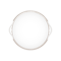 Malmaison Limoges Porcelain Round Cake Dish with Handle, Platinum