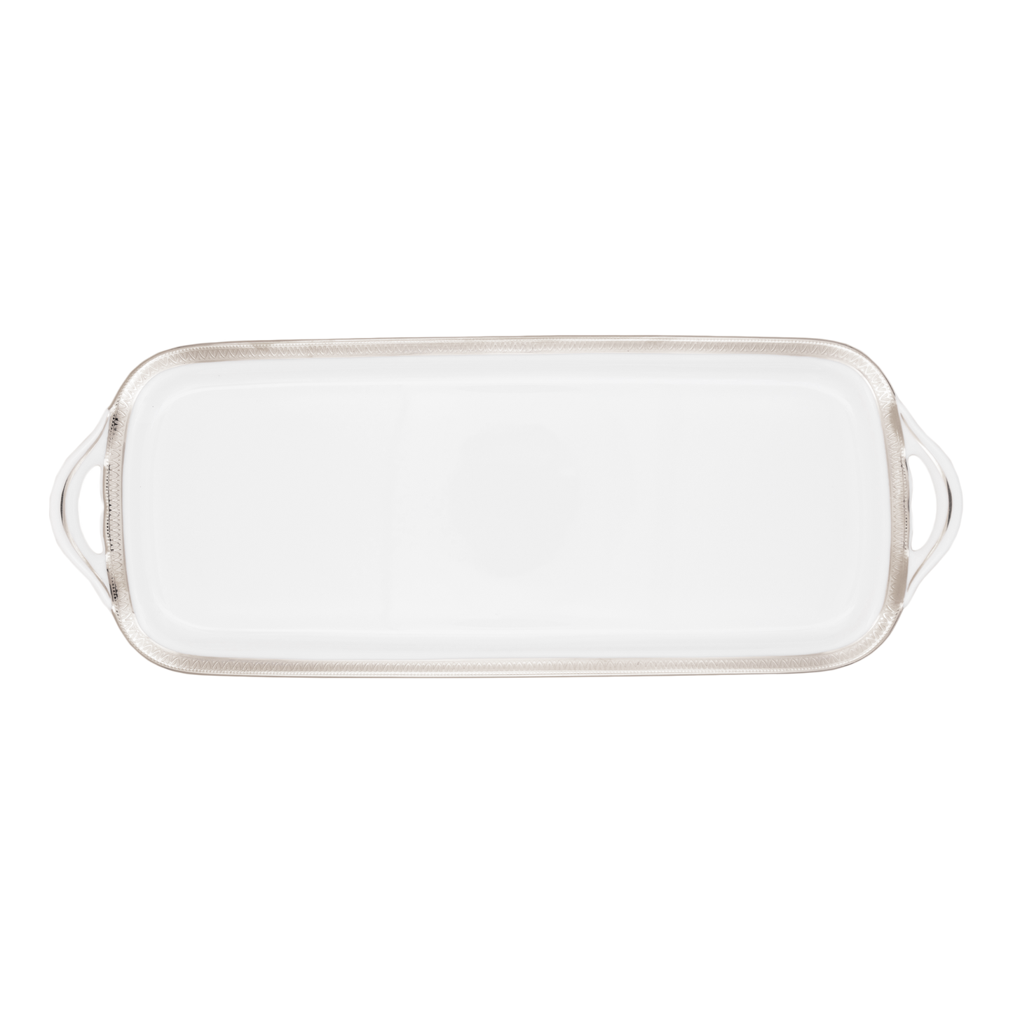 Haviland Parlon Malmaison | Rectangular Cake Dish: Fine Limoges porcelain with decorative border motif and smooth, glazed finish, perfect for serving sliced cakes, pastries, or tea-time treats | Tableware & Serveware / Serving Dishes | 2Jour Concierge, your luxury lifestyle shop