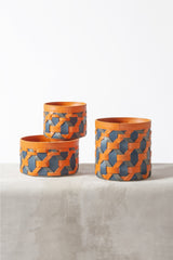Palù Round Multicolor Saddle Leather Storage Basket