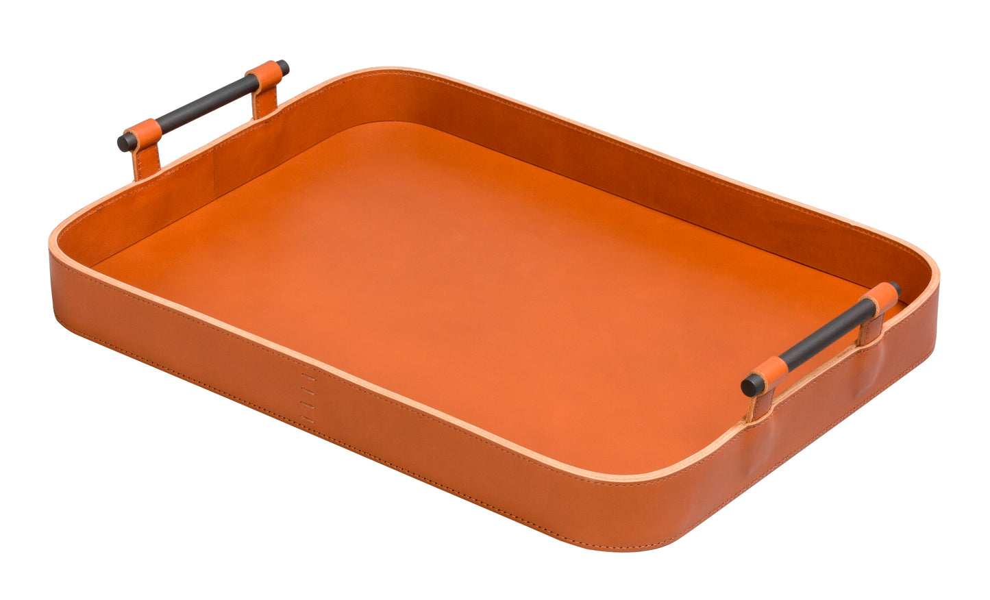 Rabitti 1969 Portofino Rectangular Saddle Leather Tray with Bronze Handles | Elegant and Functional Tray | Crafted with High-Quality Saddle Leather | Bronze Handles for a Touch of Luxury | Explore a Range of Luxury Home Accessories at 2Jour Concierge, #1 luxury high-end gift & lifestyle shop