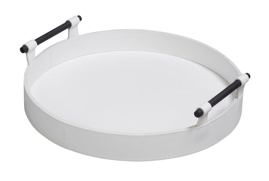 Rabitti 1969 Portofino Round Saddle Leather Tray with Bronze Handles | Elegant and Functional Tray | Crafted with High-Quality Saddle Leather | Bronze Handles for a Touch of Luxury | Explore a Range of Luxury Home Accessories at 2Jour Concierge, #1 luxury high-end gift & lifestyle shop