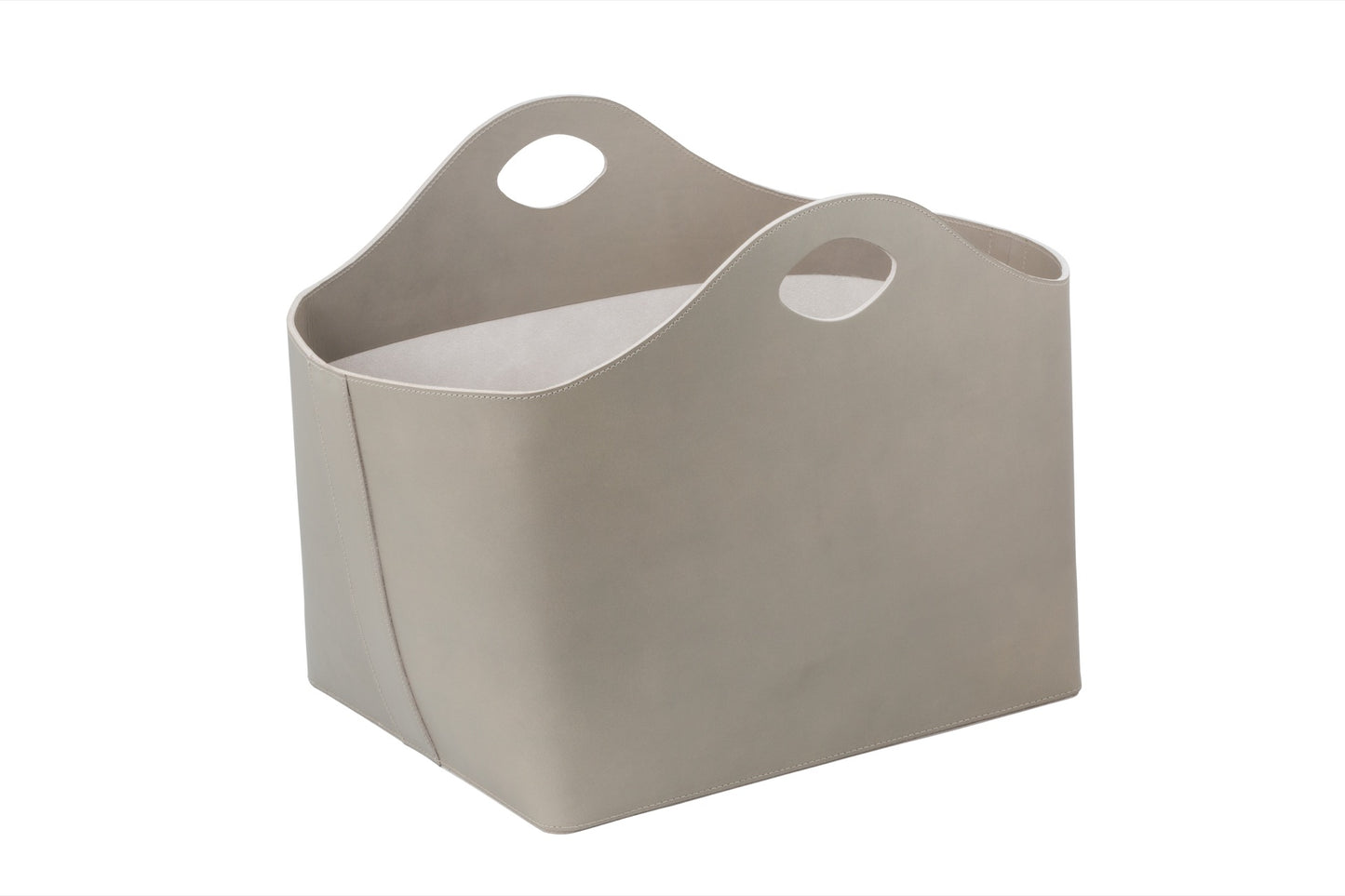 Aufbewahrungskorb aus Sattelleder von Tau mit Griffen, L