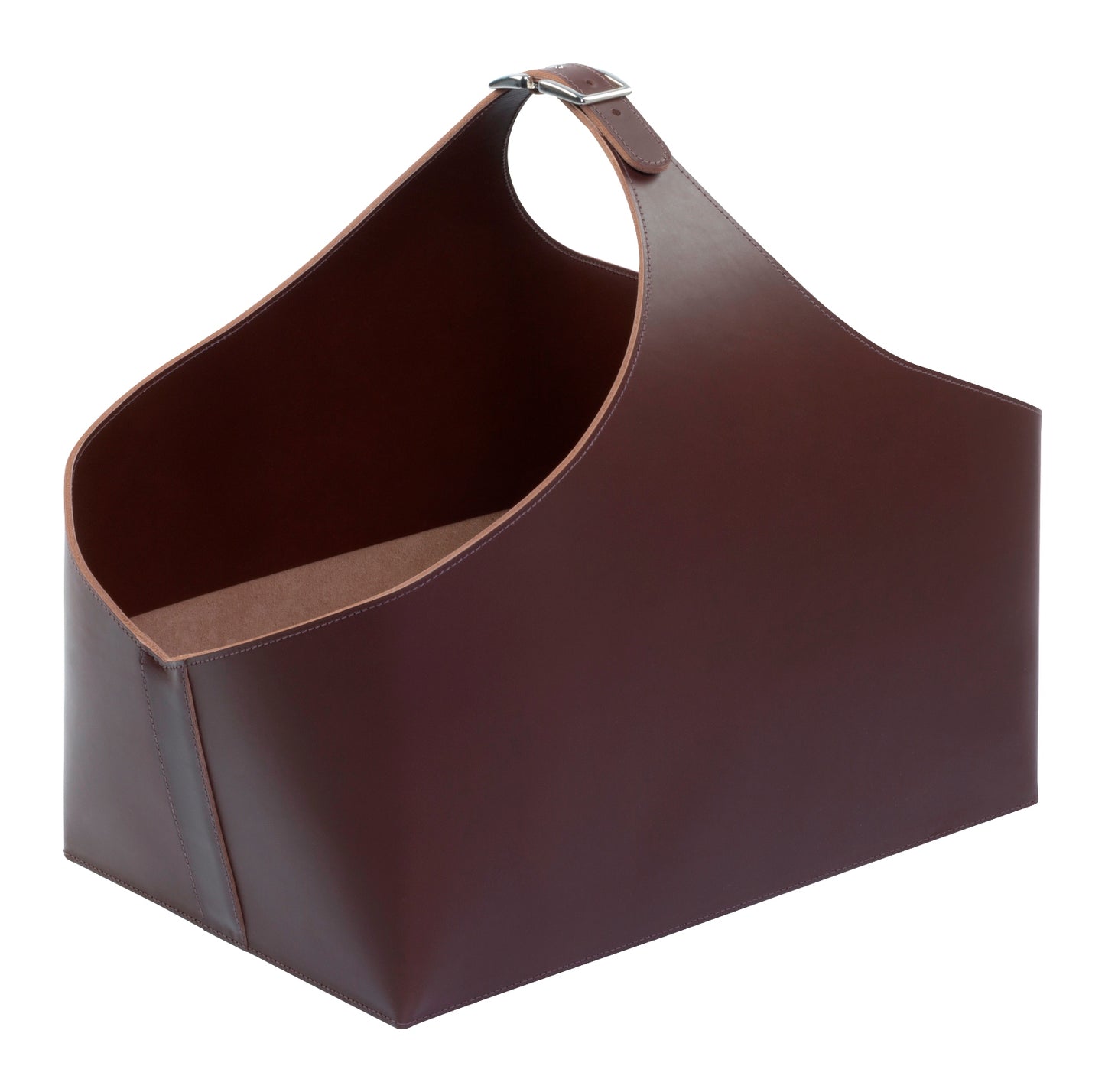 Rabitti 1969 Arco Saddle Leather Storage Basket With Chrome Buckle and Handle | Elegant and Functional Storage Solution | Crafted with High-Quality Saddle Leather | Chrome Buckle and Handle for a Touch of Luxury | Explore a Range of Luxury Home Accessories at 2Jour Concierge, #1 luxury high-end gift & lifestyle shop