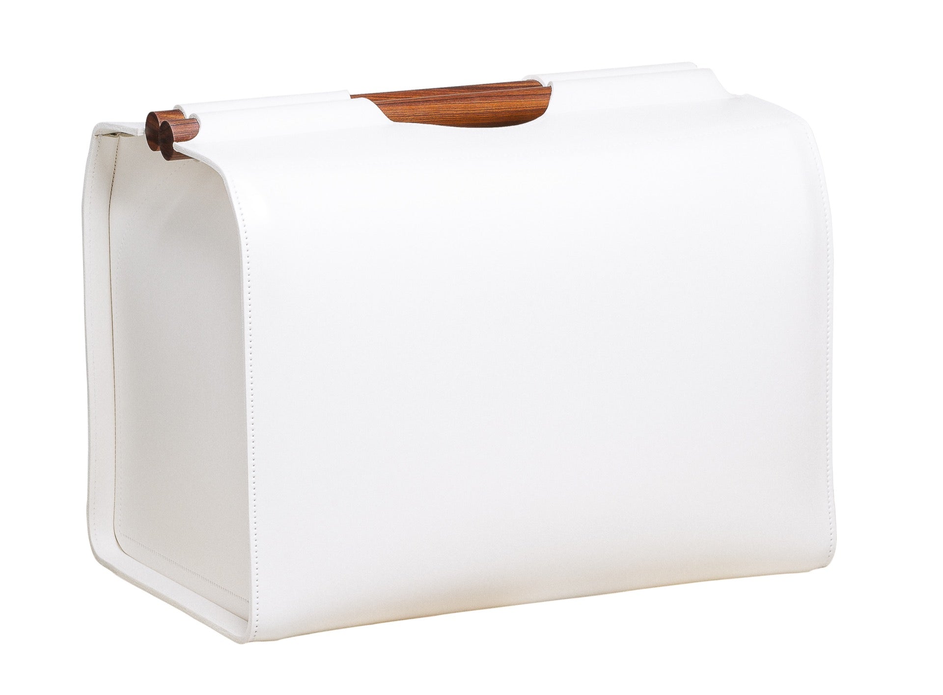 Riviere Jota | Rectangular Basket: Saddle leather with polished handles, offered in two versions — open interior or divided compartments — designed for elegant organisation and display | Storage / Storage Baskets & Boxes | 2Jour Concierge, your luxury lifestyle shop | luxury interiors, hospitality décor, elegant living, designer home accessories, boutique hotels, refined lifestyle, yacht décor, executive interiors