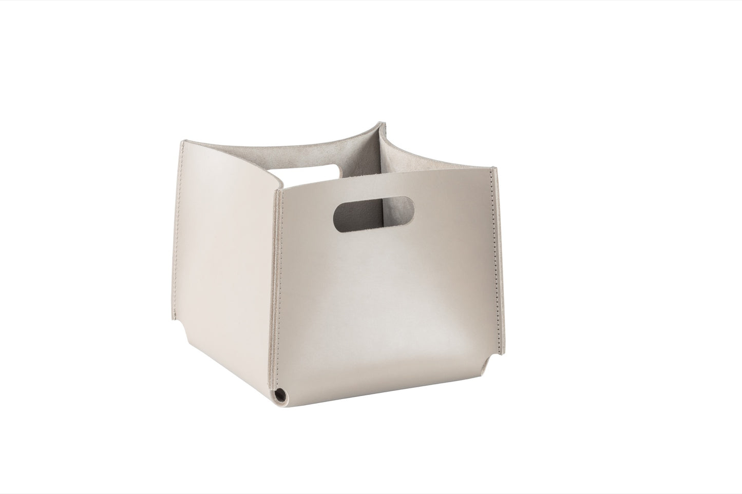 Amsterdam Quadratischer Aufbewahrungskorb aus Sattelleder mit Griffen