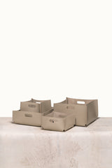 Amsterdam Square Saddle Leather Storage Basket With Handles