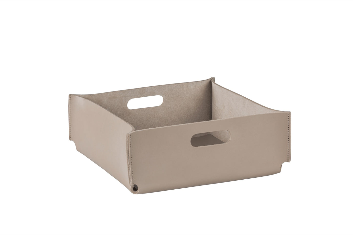 Amsterdam Quadratischer Aufbewahrungskorb aus Sattelleder mit Griffen