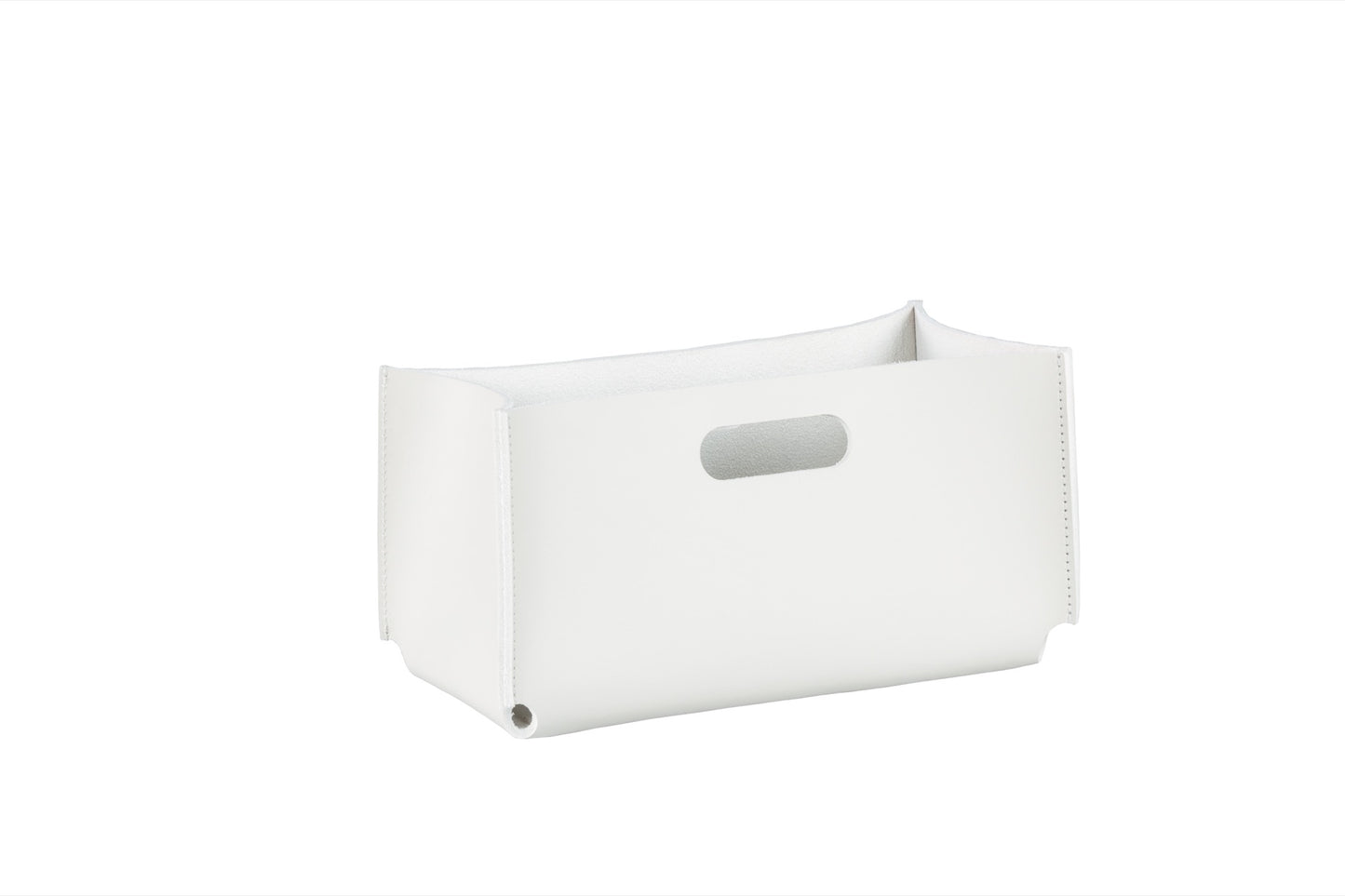 Aufbewahrungskorb aus Sattelleder Amsterdam, rechteckig mit Griffen