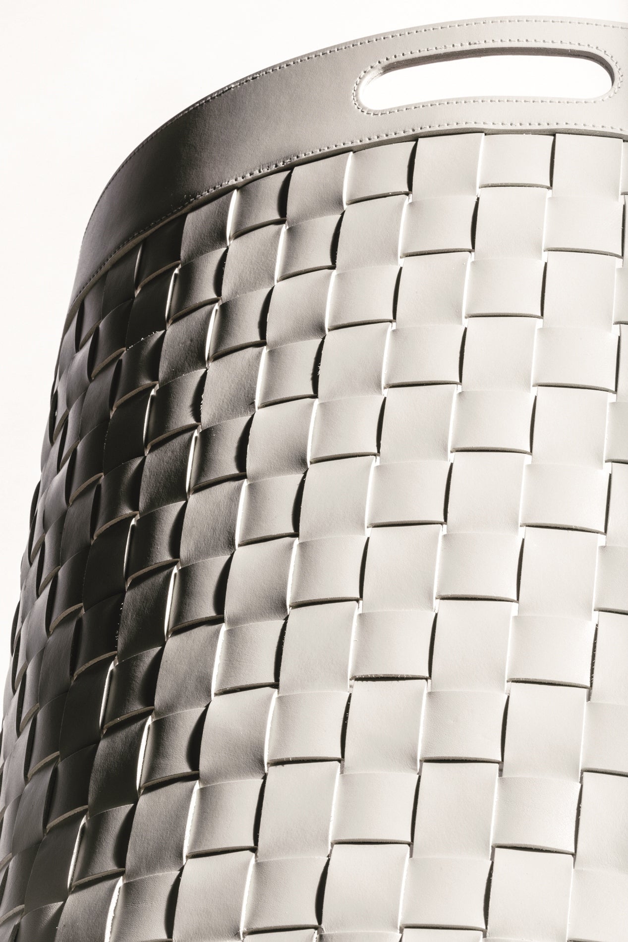 Rabitti 1969 Verona Tower Woven Saddle Leather Storage Basket | Elegant and Functional Storage Solution | Crafted with High-Quality Saddle Leather | Handles for Convenient Use | Explore a Range of Luxury Home Accessories at 2Jour Concierge, #1 luxury high-end gift & lifestyle shop