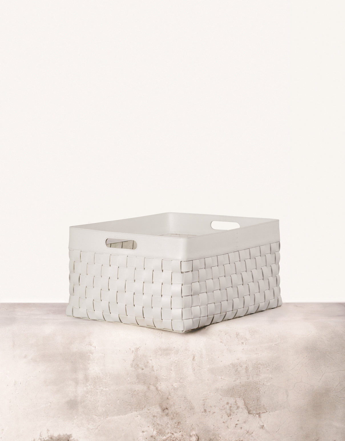 Rabitti 1969 Verona Rectangular Woven Saddle Leather Storage Basket | Elegant and Functional Storage Solution | Crafted with High-Quality Saddle Leather | Handles for Convenient Use | Explore a Range of Luxury Home Accessories at 2Jour Concierge, #1 luxury high-end gift & lifestyle shop