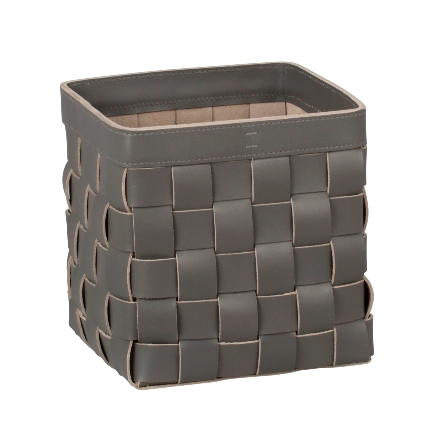 Rabitti 1969 Mondina Square Woven Saddle Leather Storage Basket (Tall) | Elegant and Functional Storage Solution | Crafted with High-Quality Saddle Leather | Explore a Range of Luxury Home Accessories at 2Jour Concierge, #1 luxury high-end gift & lifestyle shop