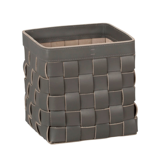 Rabitti 1969 Mondina Square Woven Saddle Leather Storage Basket (Tall) | Elegant and Functional Storage Solution | Crafted with High-Quality Saddle Leather | Explore a Range of Luxury Home Accessories at 2Jour Concierge, #1 luxury high-end gift & lifestyle shop