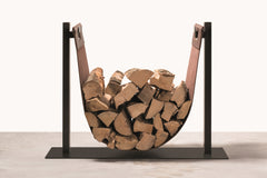 Bormio Leather Firewood Carrier with Handles