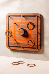 Ring Toss Walnut and Leather Game Set