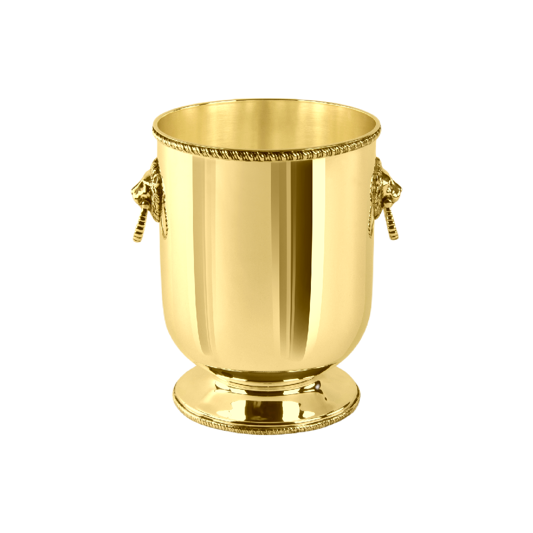 Zanetto Regina Anna | Champagne Bucket: Gold-plated metal with smooth, shiny finish, ideal for chilling champagne | Tableware & Serveware / Ice Buckets | 2Jour Concierge, your luxury lifestyle shop