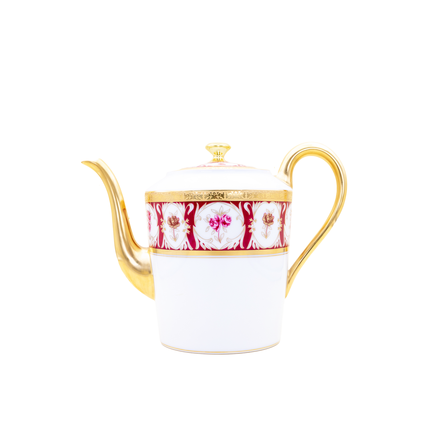 Haviland Parlon Roses d’Or | Coffee/Tea Pot (6 Cups): Fine Limoges porcelain with floral and scroll motif and smooth, glazed finish, ideal for elegant tea or coffee service for six | Tableware & Serveware / Teapots & Coffee Pots | 2Jour Concierge, your luxury lifestyle shop