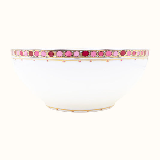 Robert Haviland & C. Parlon Syracuse Rose Salad Bowl | Limoges porcelain salad bowl decorated with the rose-and-pink motif and a fine gilded rim, perfect for stylish salad presentations | Tableware & Dinnerware / Bowls & Salad Bowls | 2Jour Concierge, your luxury lifestyle shop
