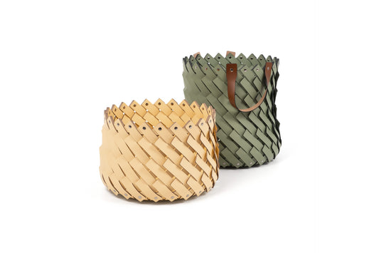 Pinetti × Antonio De Marco Almeria | Hand-Woven Leather Baskets: Eco-friendly washable leather baskets, hand-woven and available in multiple shapes and sizes, ideal for indoor and outdoor use | Storage & Outdoor / Baskets | 2Jour Concierge, your luxury lifestyle shop | luxury interiors, refined living, yacht décor, spa décor, outdoor elegance, boutique hotels, home organization, hospitality décor, office décor