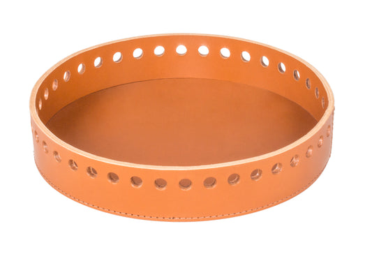 Mimosa Perforated Saddle Leather Valet Tray