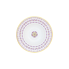 Villa Toscana Limoges Porcelain Rim Soup Plate, Cassis