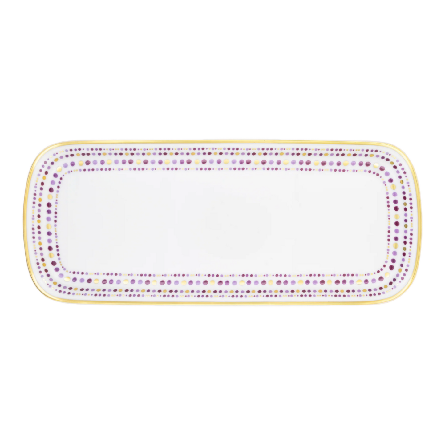Robert Haviland & C. Parlon Villa Toscana | Rectangular Cake Dish: Fine Limoges porcelain with geometric border motif and smooth, glazed finish, perfect for sliced cakes, pastries, or tea-time presentation | Tableware & Serveware / Serving Dishes | 2Jour Concierge, your luxury lifestyle shop