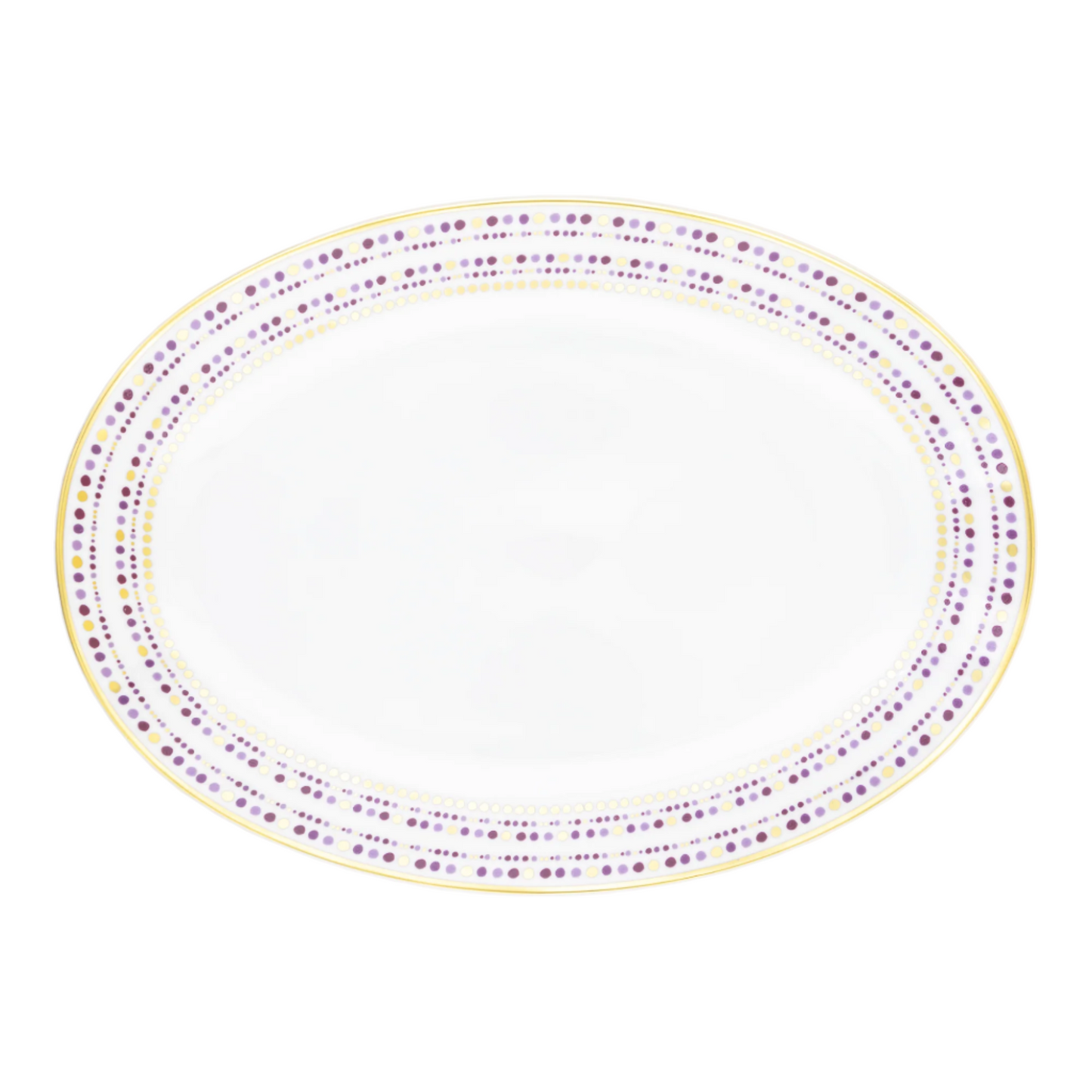 Robert Haviland & C. Parlon Villa Toscana | Oval Platter: Fine Limoges porcelain with geometric border motif and smooth, glazed finish, available in two sizes for roasts, fish, or composed dishes | Tableware & Serveware / Serving Dishes | 2Jour Concierge, your luxury lifestyle shop