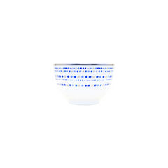 Villa Toscana Limoges Porcelain Chinese Rice Bowl, Indigo