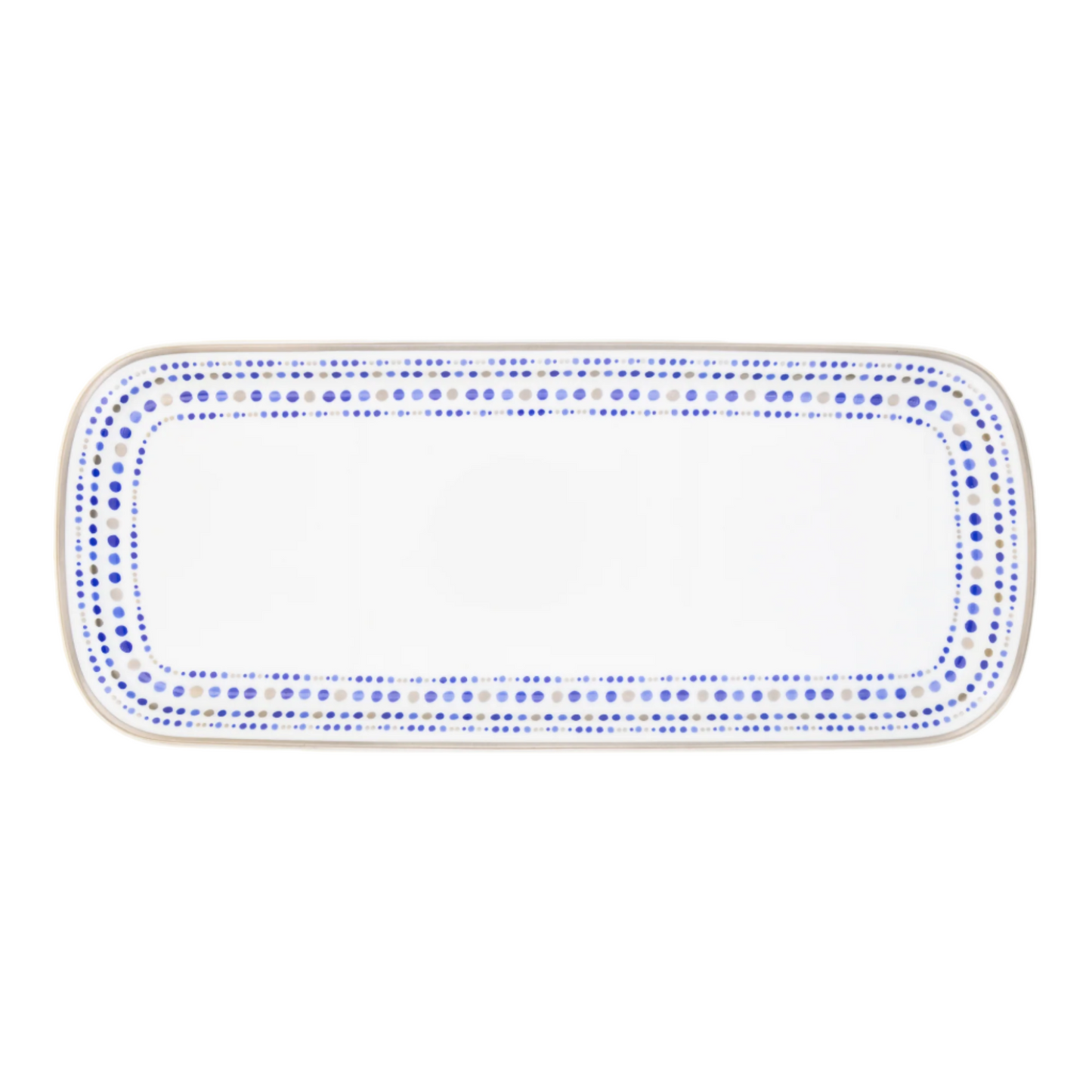 Robert Haviland & C. Parlon Villa Toscana | Rectangular Cake Dish: Fine Limoges porcelain with geometric border motif and smooth, glazed finish, perfect for sliced cakes, pastries, or tea-time presentation | Tableware & Serveware / Serving Dishes | 2Jour Concierge, your luxury lifestyle shop
